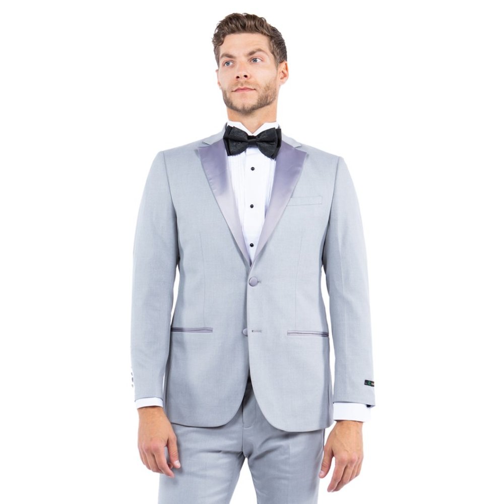 Notch Lapel (Tailored to Move & Flex) Tuxedo Separates Coat, Lt. Grey by ZeGarie
